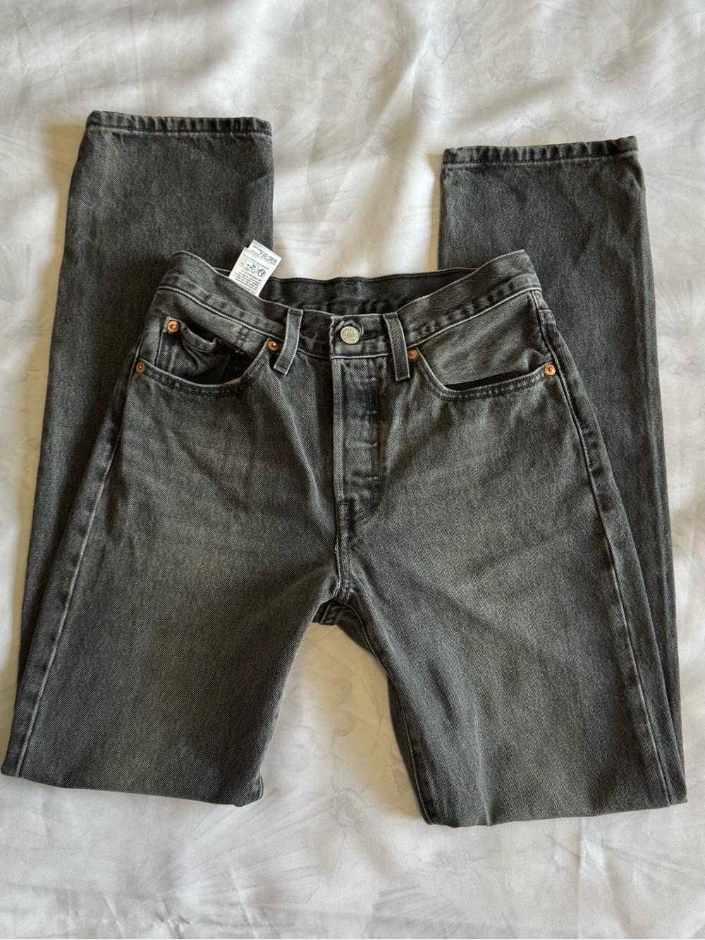 Levi's Straight Leg Jeans in Washed Black 26